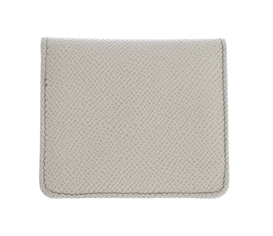 Dolce & Gabbana Sleek White Leather Condom Case Wallet - KALAJ