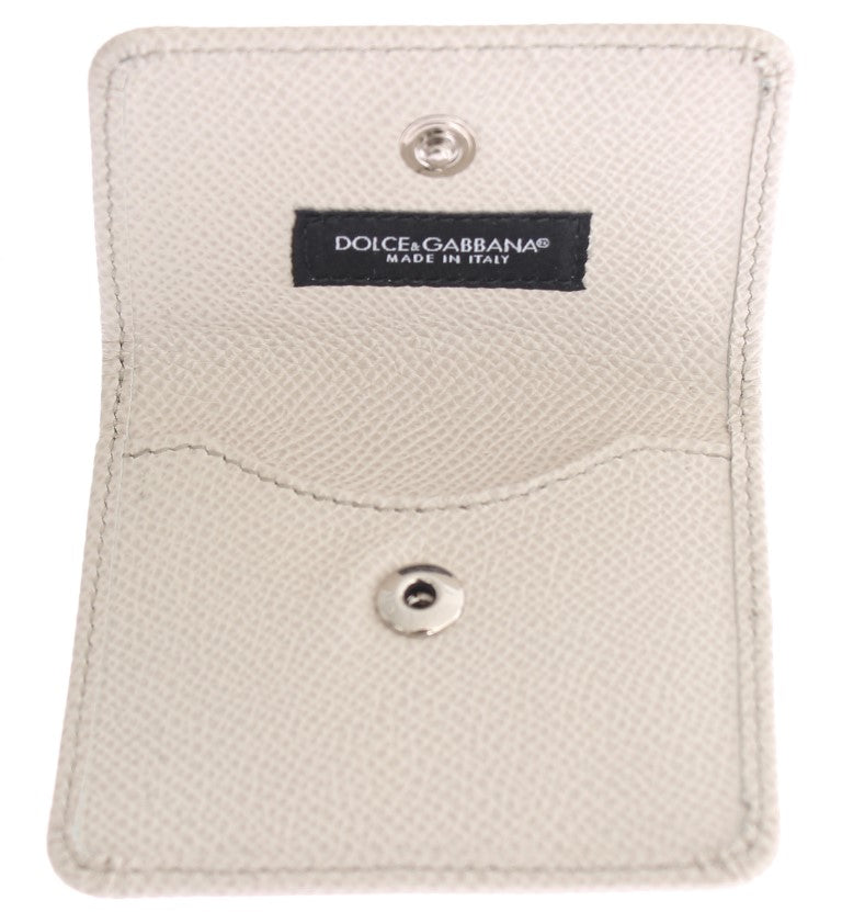 Dolce & Gabbana Sleek White Leather Condom Case Wallet - KALAJ