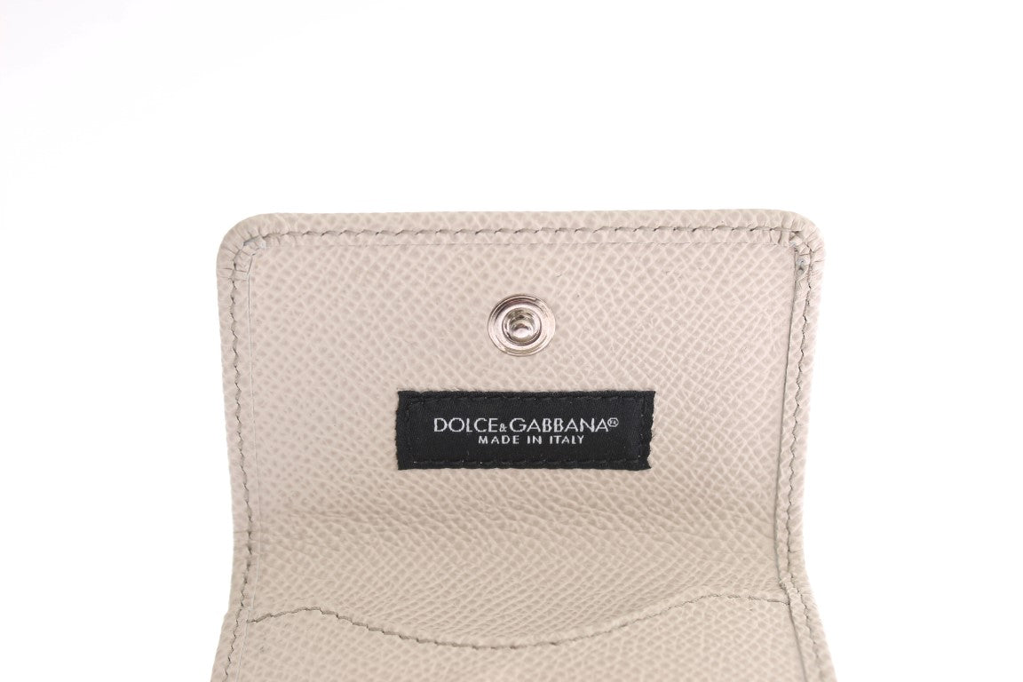 Dolce & Gabbana Sleek White Leather Condom Case Wallet - KALAJ