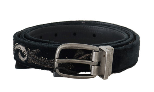 Dolce & Gabbana Elegant Black Cotton-Leather Men's Belt - KALAJ