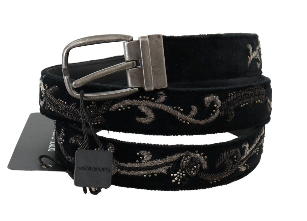 Dolce & Gabbana Elegant Black Cotton-Leather Men's Belt - KALAJ