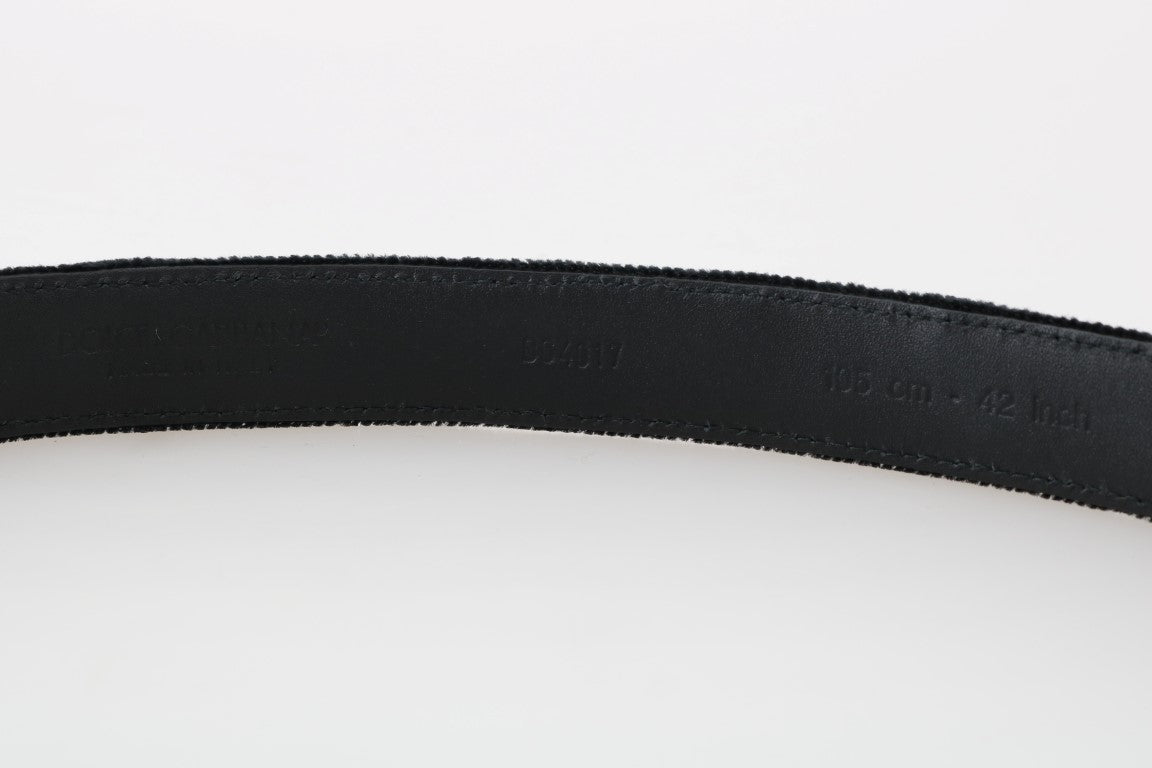 Dolce & Gabbana Elegant Black Cotton-Leather Men's Belt - KALAJ