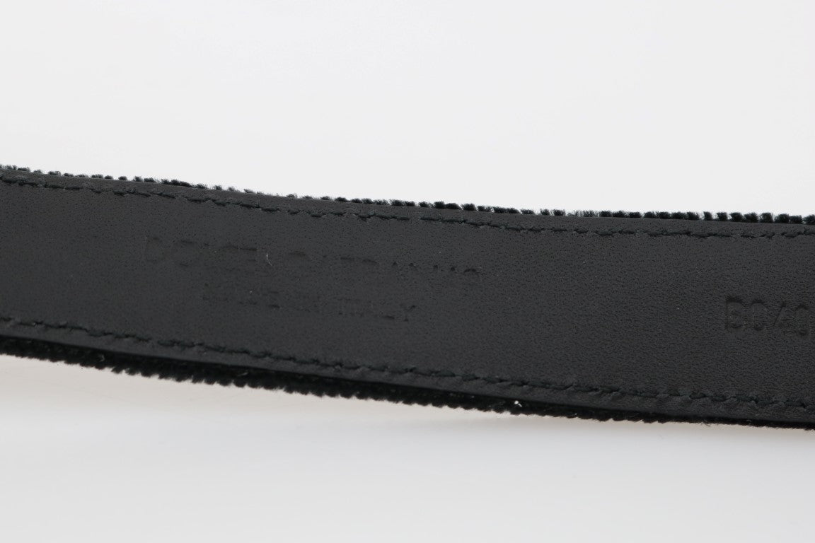 Dolce & Gabbana Elegant Black Cotton-Leather Men's Belt - KALAJ