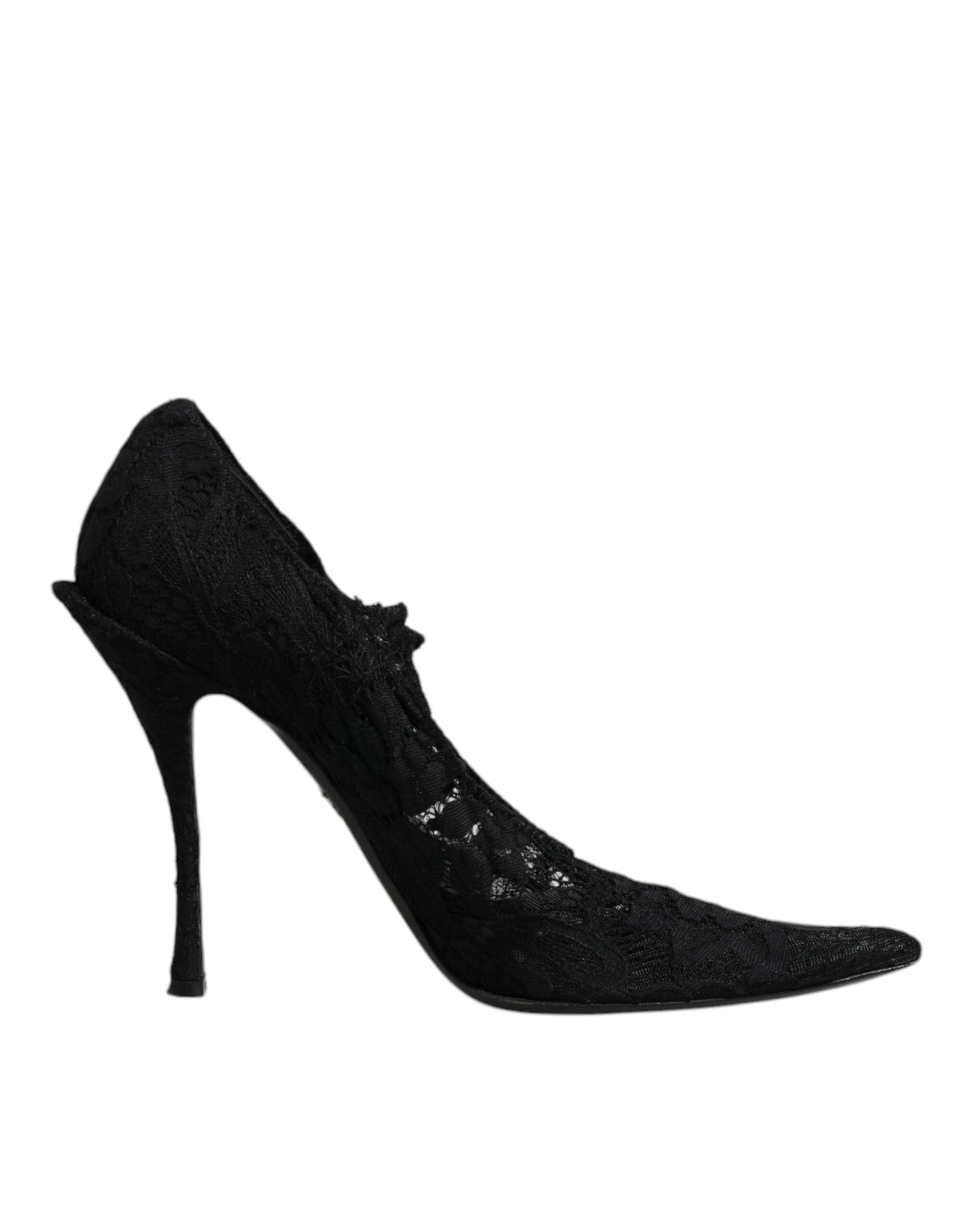 Dolce & Gabbana Black Lace Crystals Mary Jane Pumps Shoes