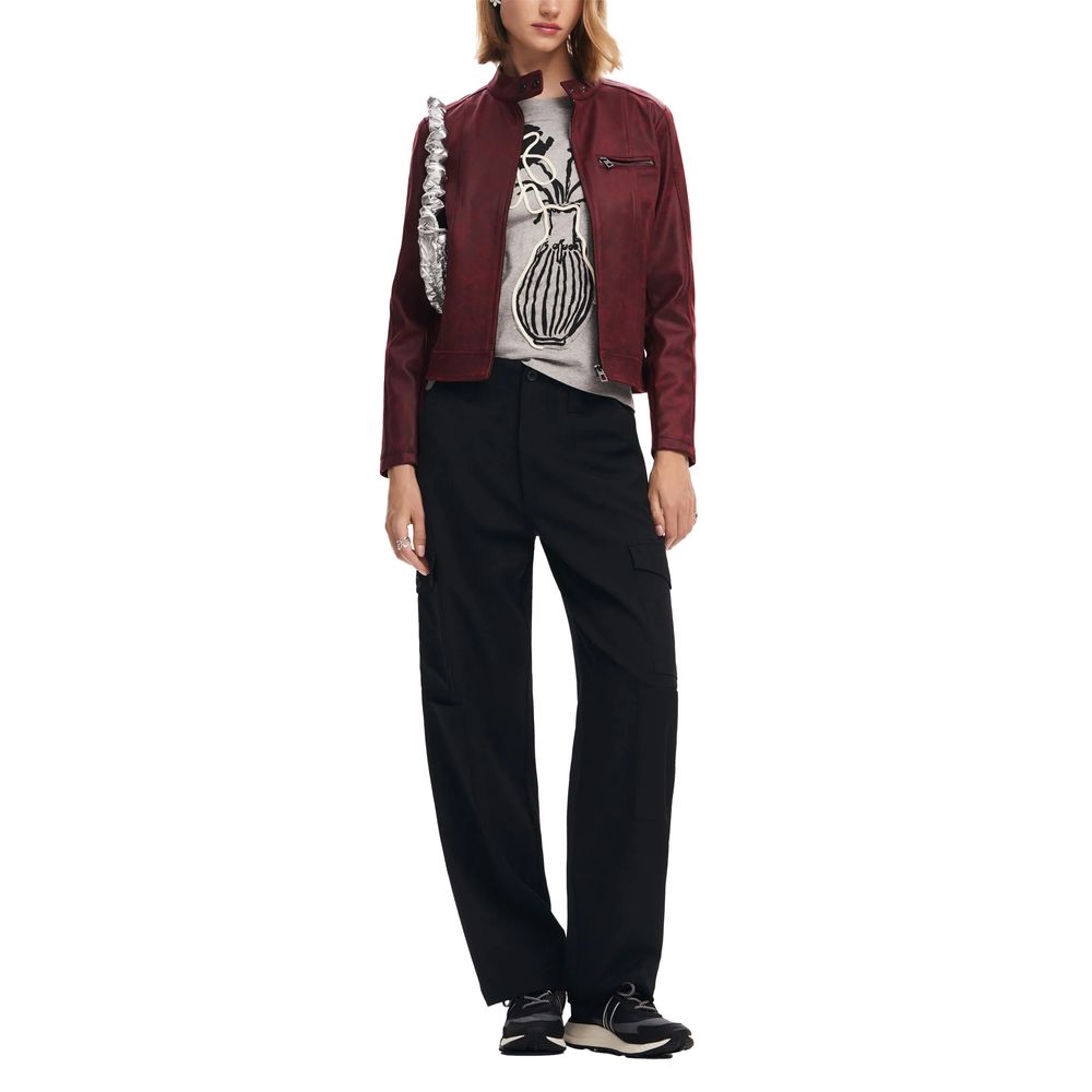 Desigual Bordeaux Polyester Jackets & Coat