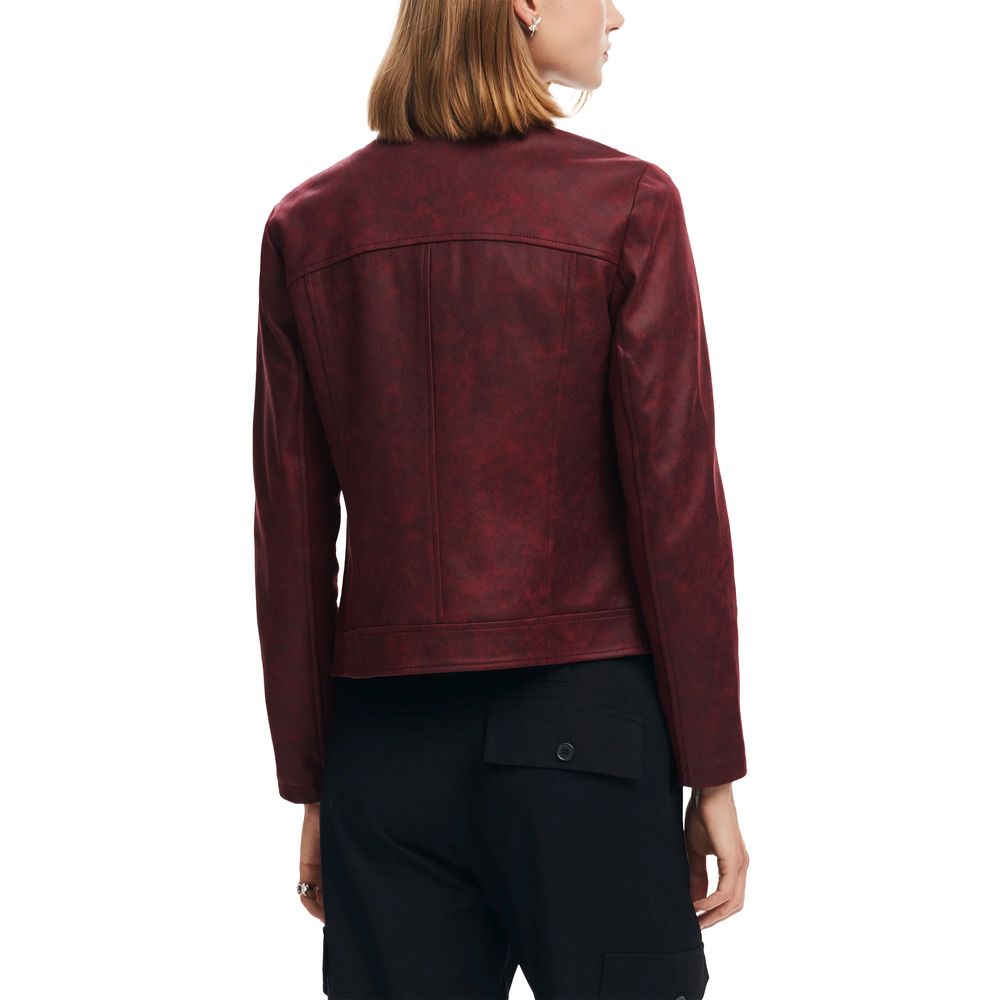 Desigual Bordeaux Polyester Jackets & Coat