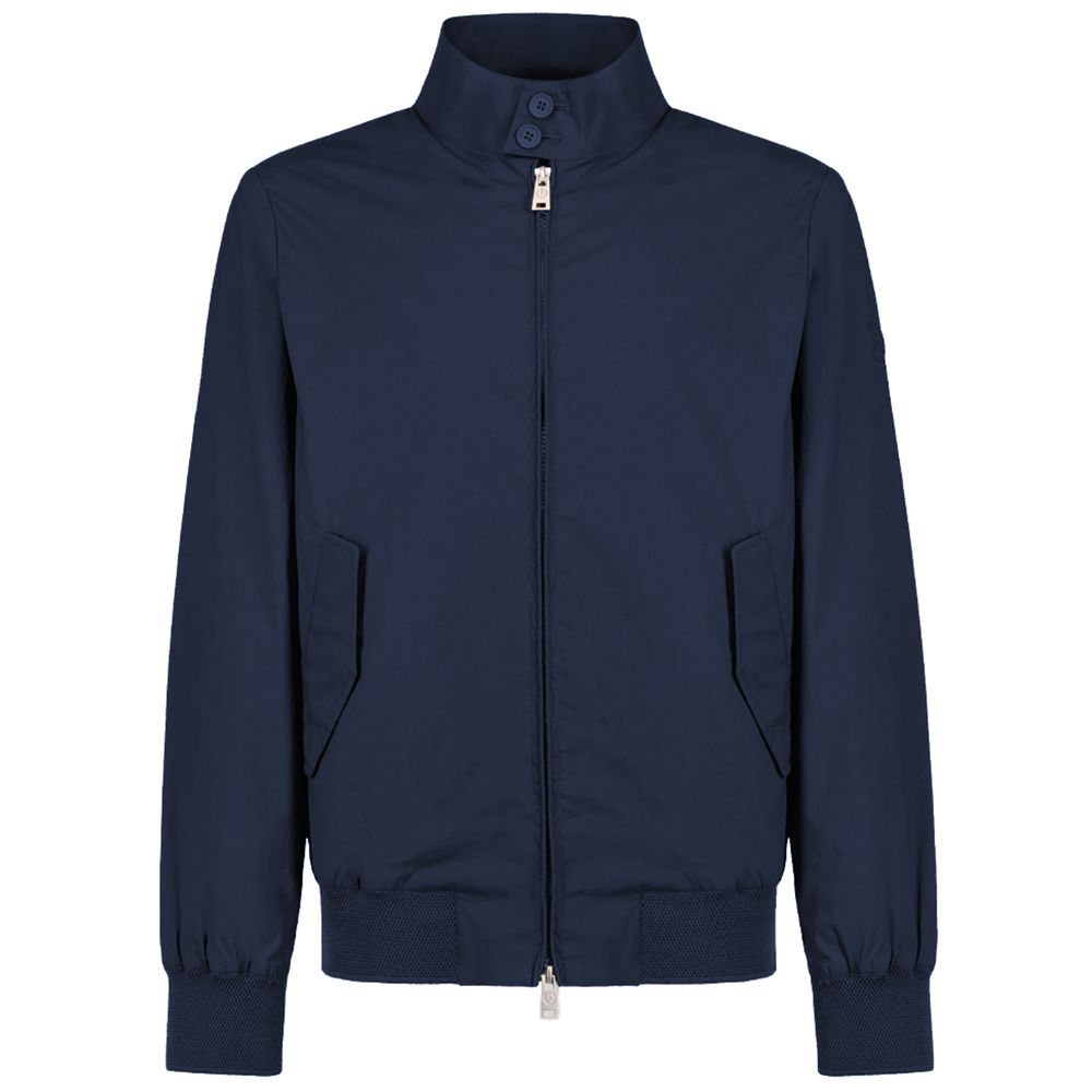 People Of Shibuya Blue Cotton Men Bomber Jacket
