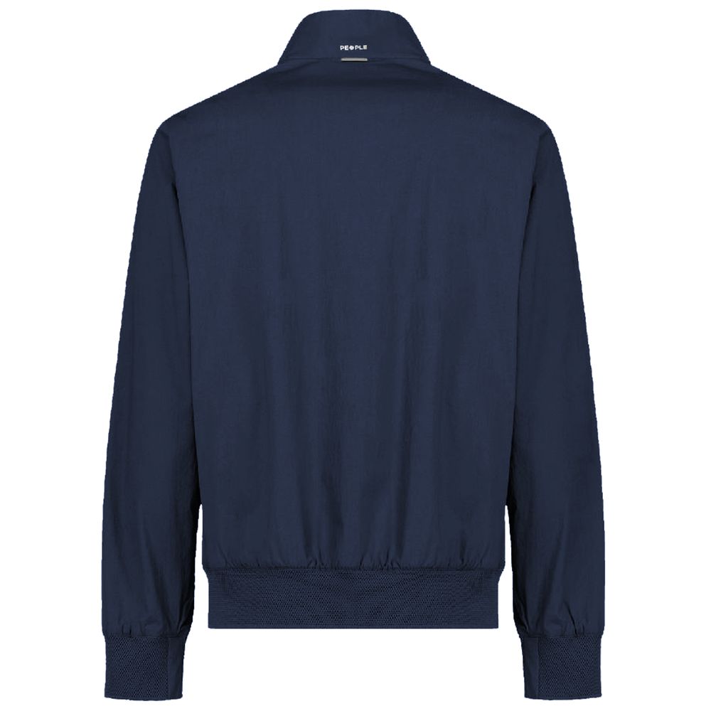 People Of Shibuya Blue Cotton Men Bomber Jacket