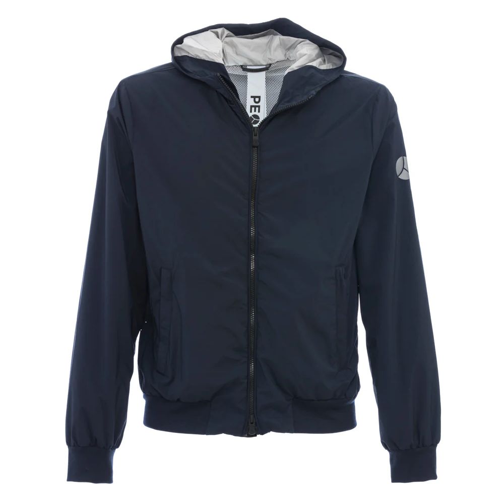 People Of Shibuya Blue Polyester Men's Hooded Jacket