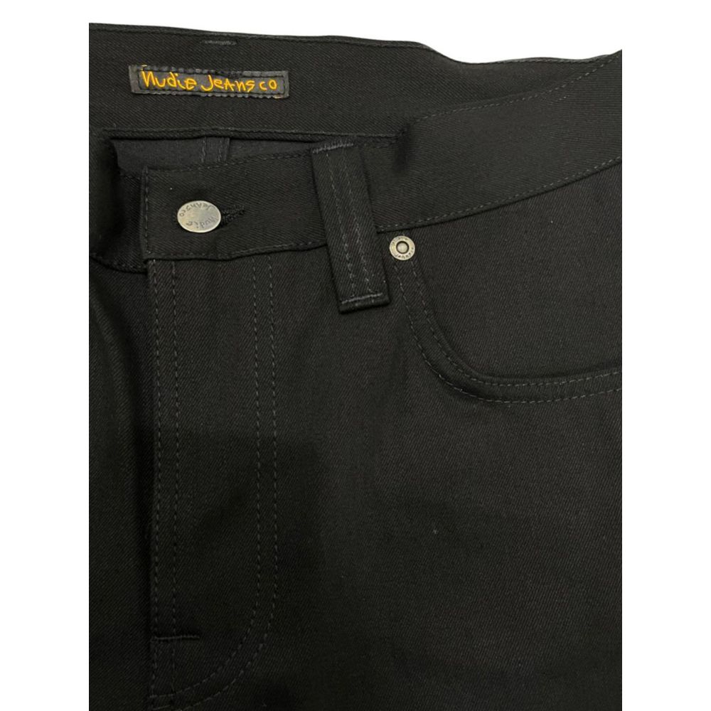 Nudie Jeans Black Cotton Jeans Denim