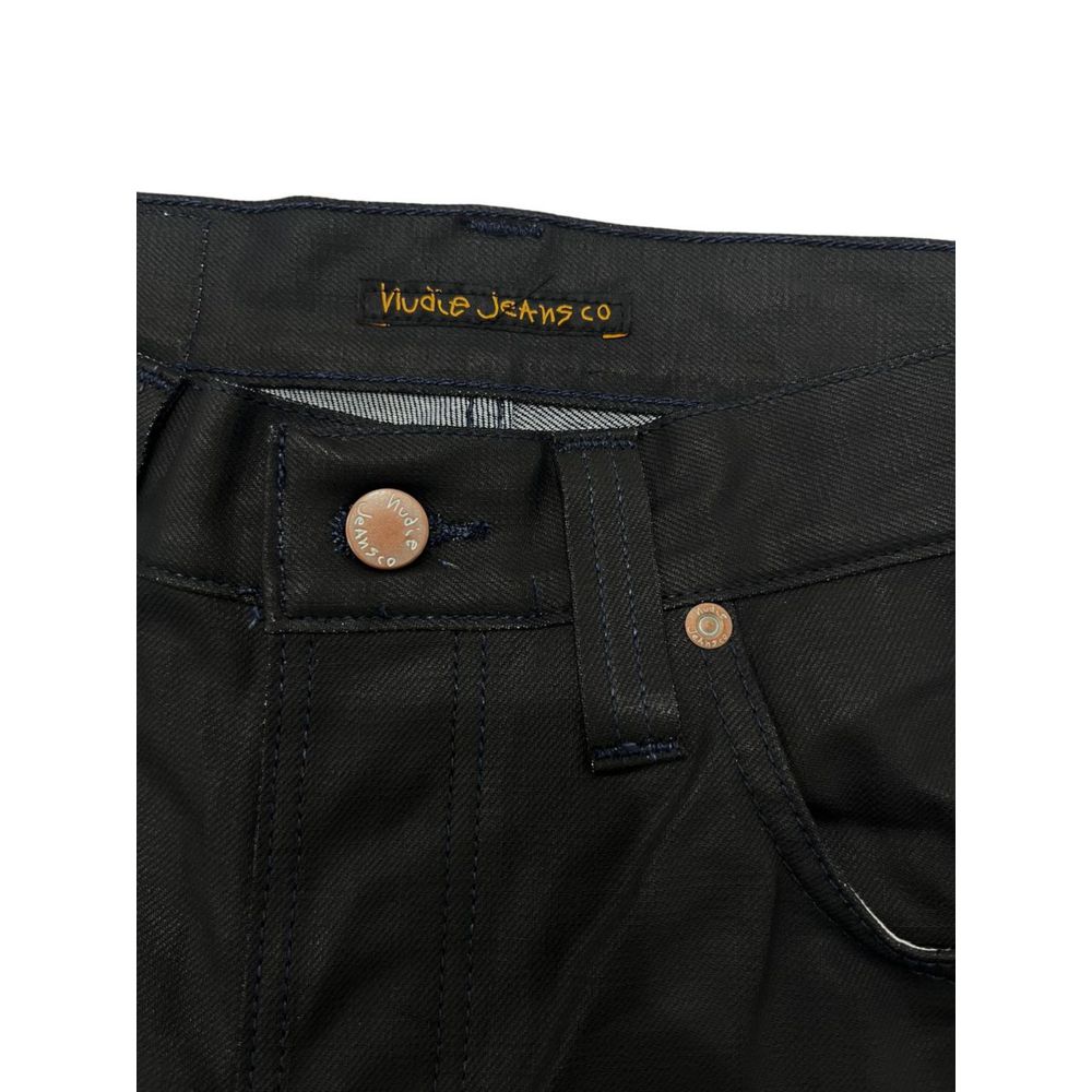 Nudie Jeans Black Cotton Jeans Denim