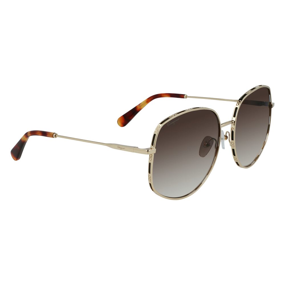 Salvatore Ferragamo Gold Metal Sunglasses