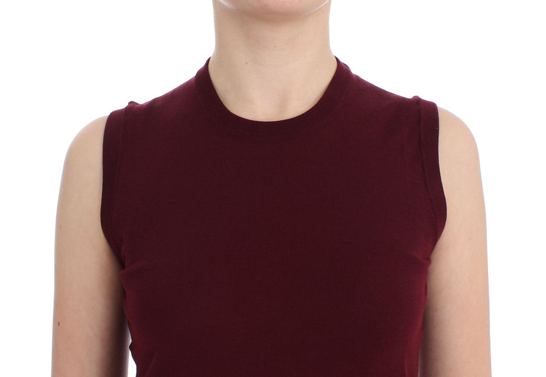 Dolce & Gabbana Elegant Red Wool Sleeveless Pullover Vest