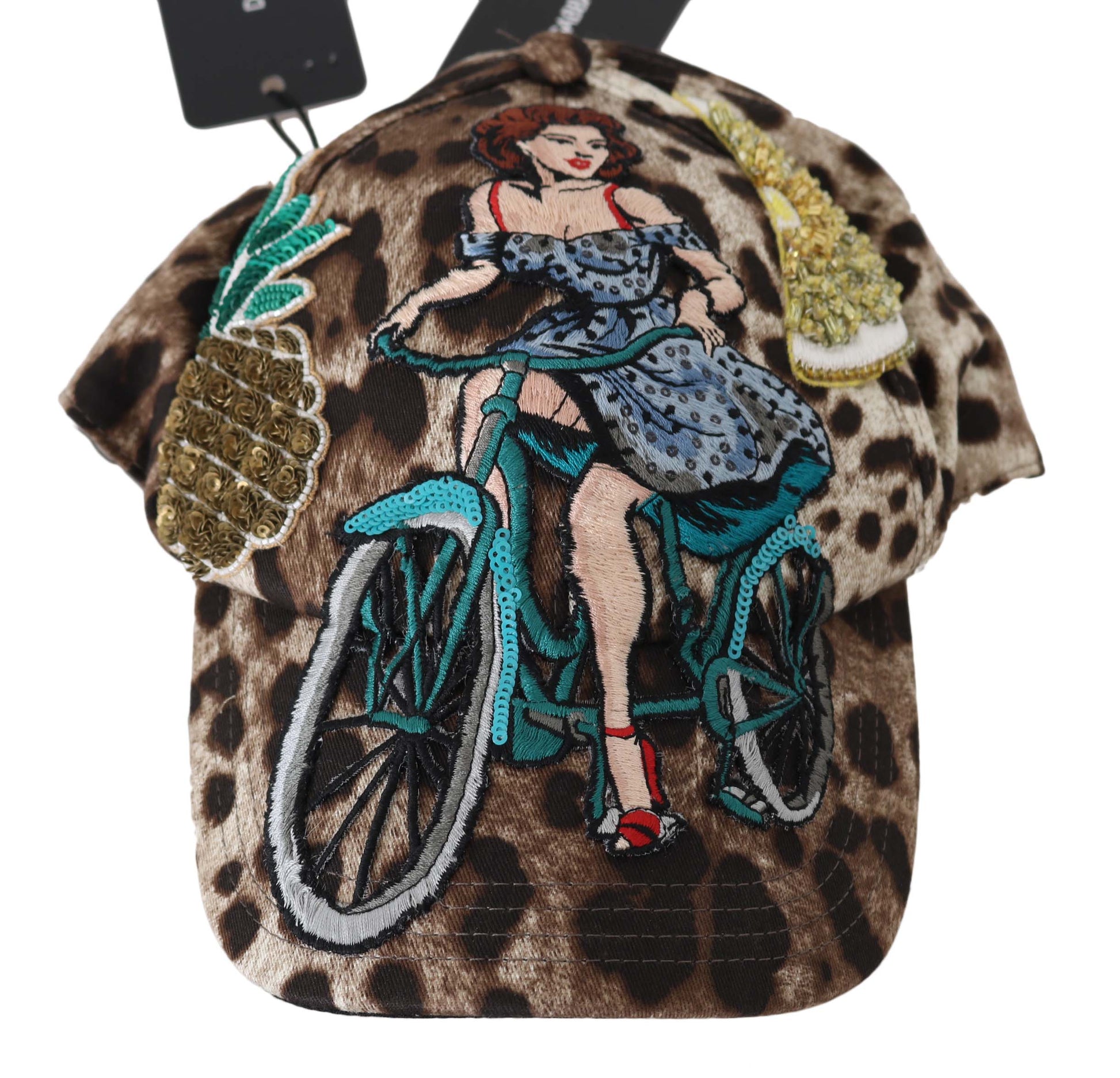 Dolce & Gabbana Elegant Sequined Leopard Baseball Cap - KALAJ