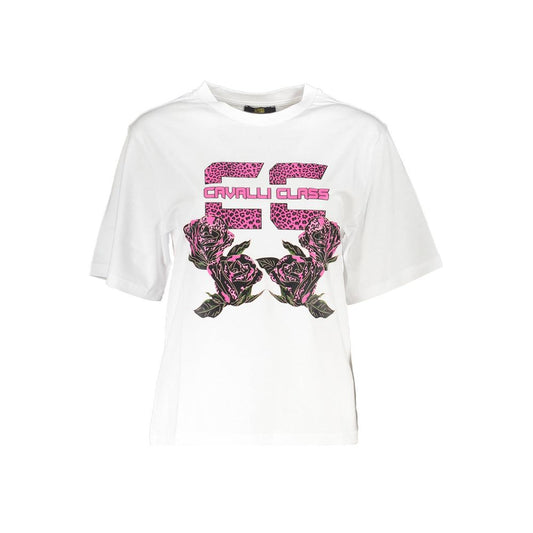 Cavalli Class White Cotton Women T-Shirt