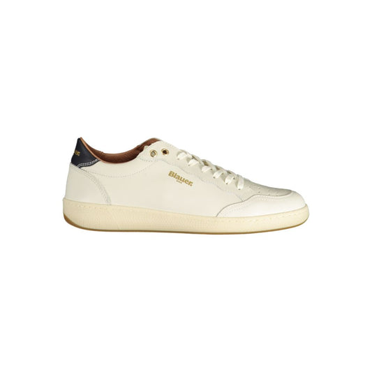 Blauer White Polyester Sneaker