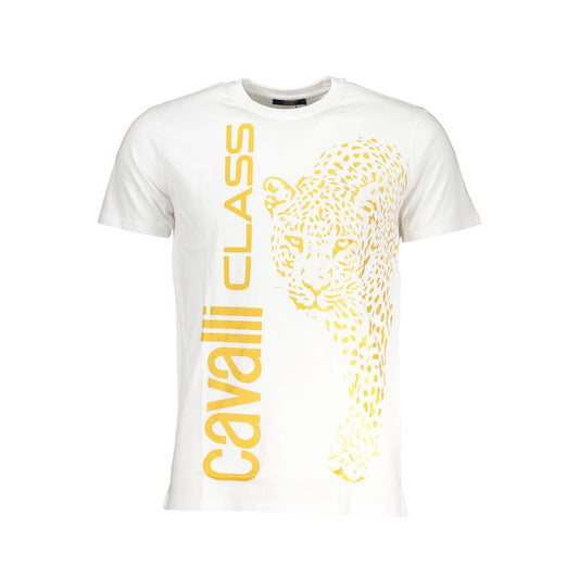 Cavalli Class White Cotton T-Shirt