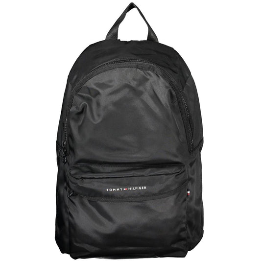 Tommy Hilfiger Black Polyester Men Backpack