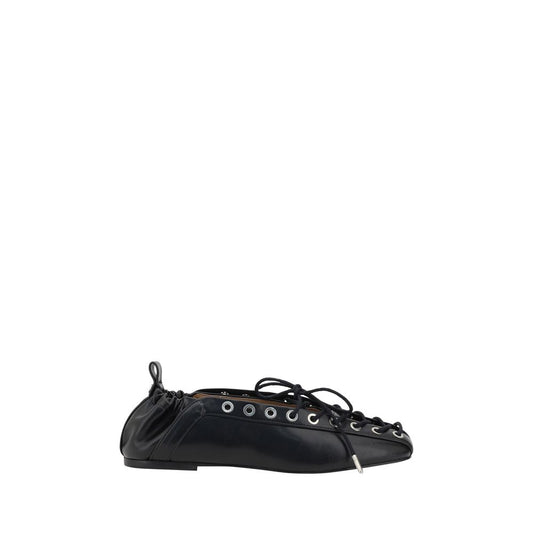 Ganni Black Polyester Ballet Flats