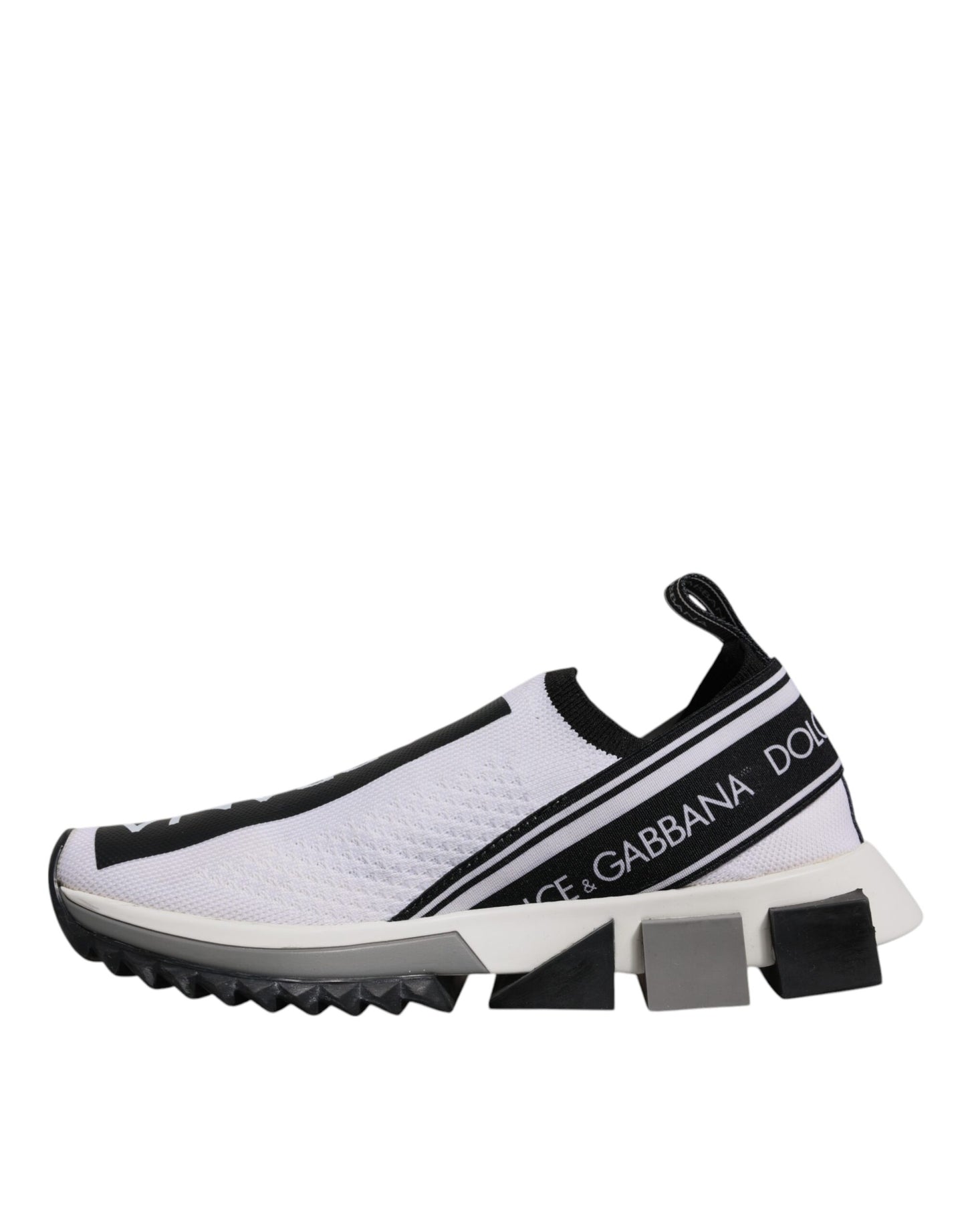 Dolce & Gabbana White Black Slip On Sorrento Sneakers Shoes