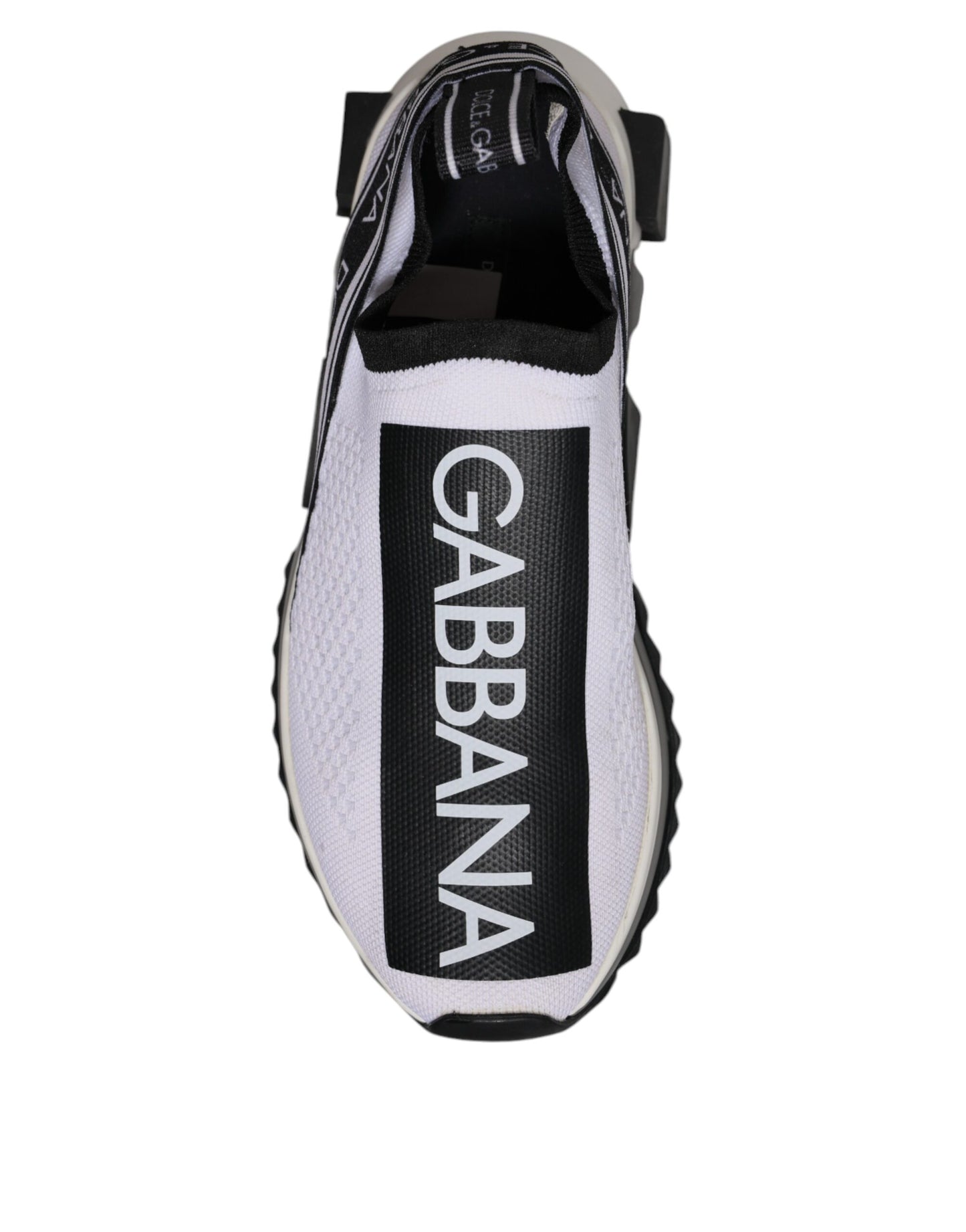 Dolce & Gabbana White Black Slip On Sorrento Sneakers Shoes
