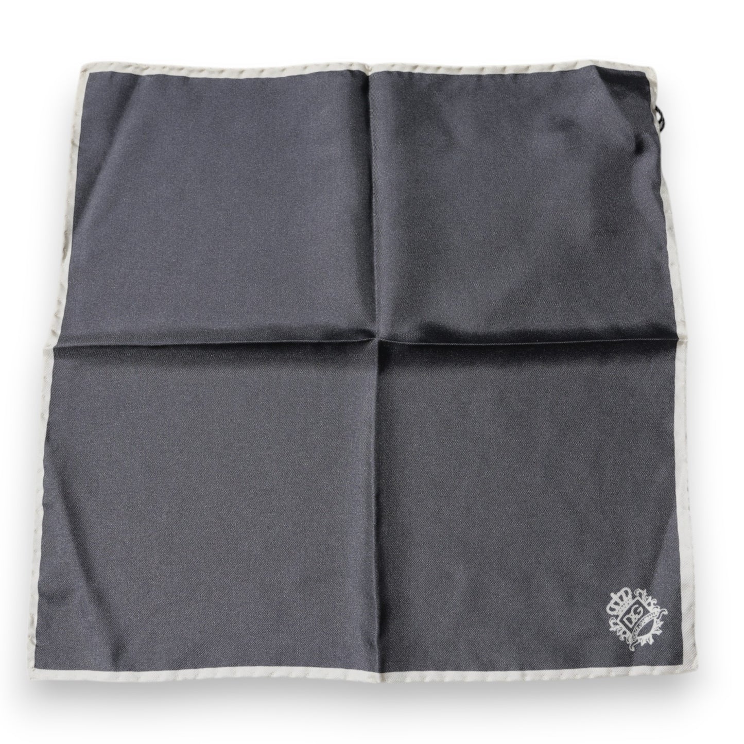 Dolce & Gabbana Gray Crown Logo Square Handkerchief Scarf