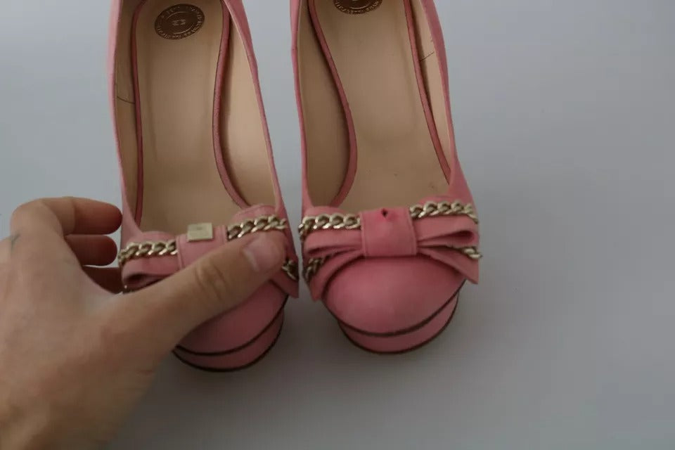 Elisabetta Franchi Pink Bow Stiletto Heel Pumps Shoes