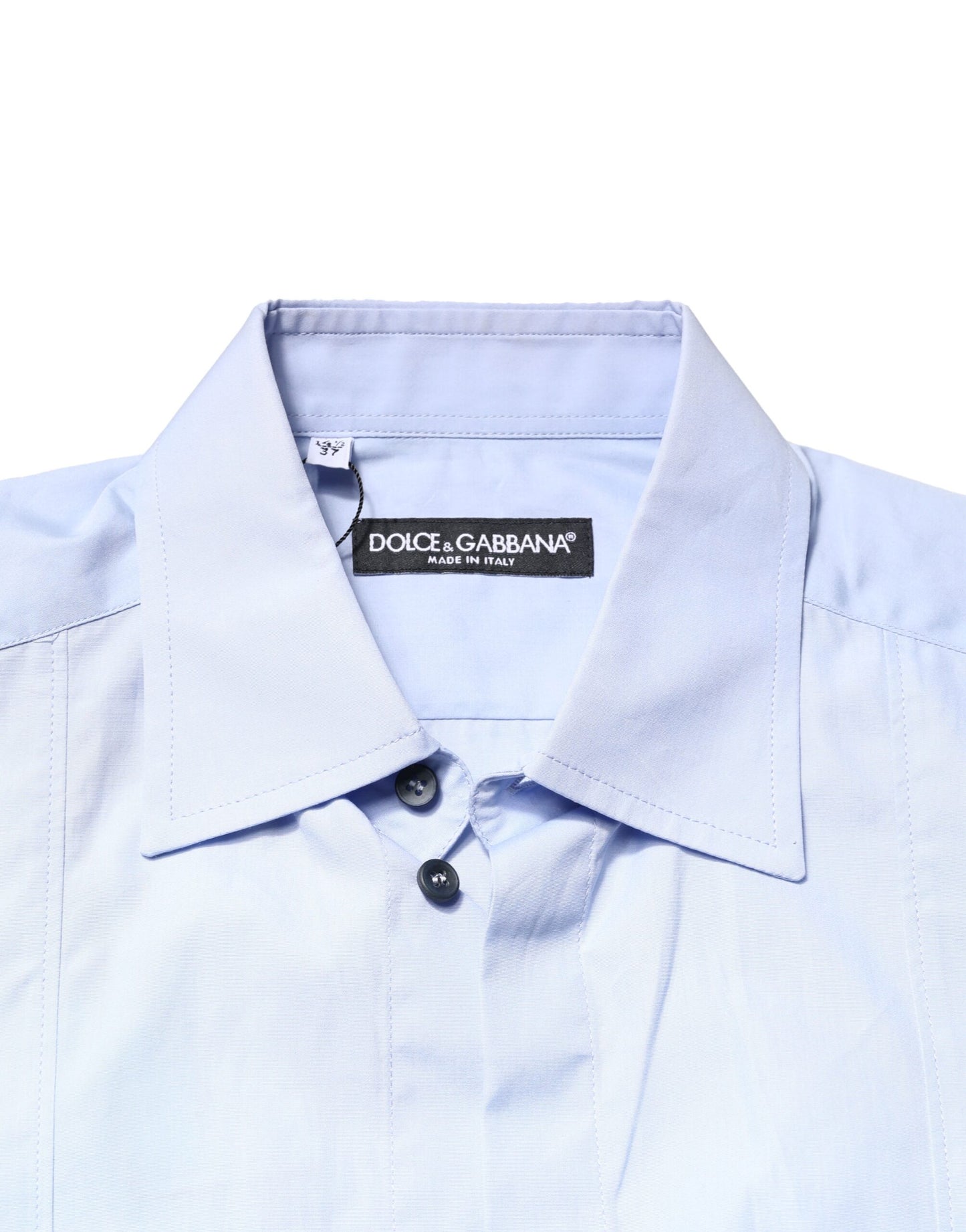Dolce & Gabbana Light Blue Cotton Long Sleeves Dress Shirt