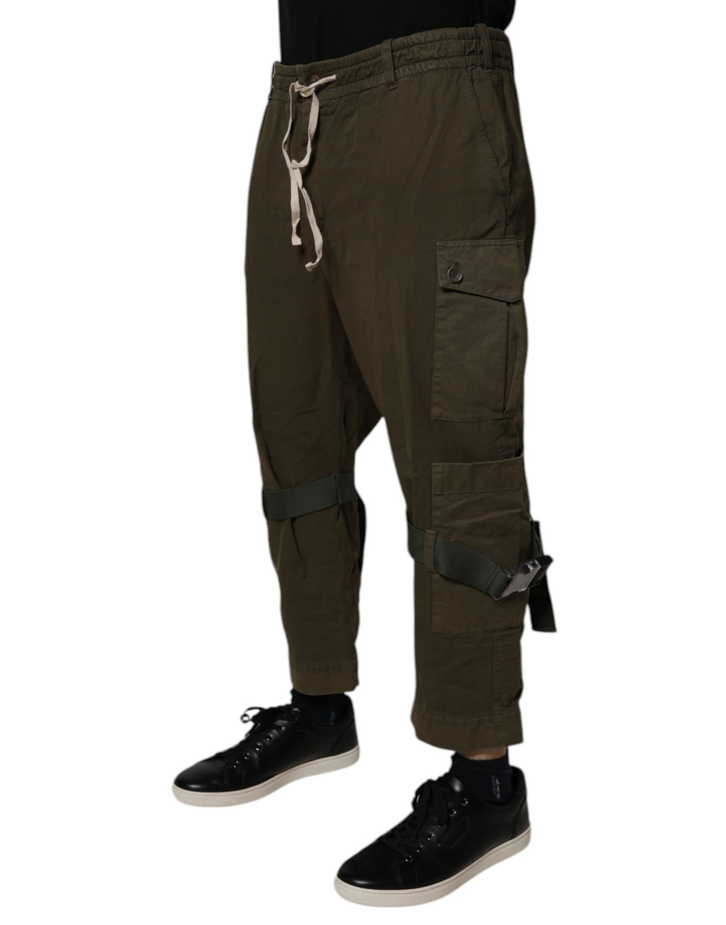 Dolce & Gabbana Brown Cotton Stretch Cargo Pants