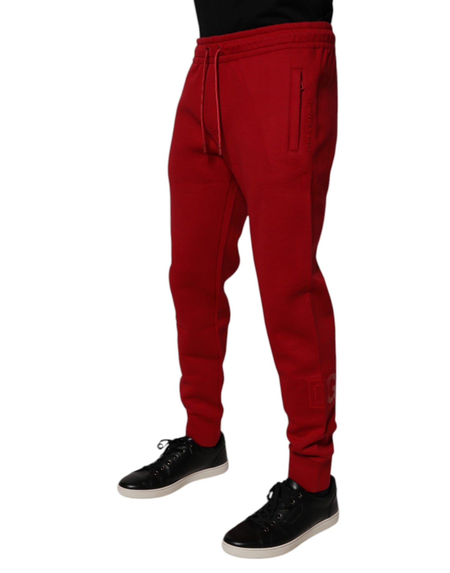 Dolce & Gabbana Red DG Logo Cotton Jogger Men Sweatpants Pants