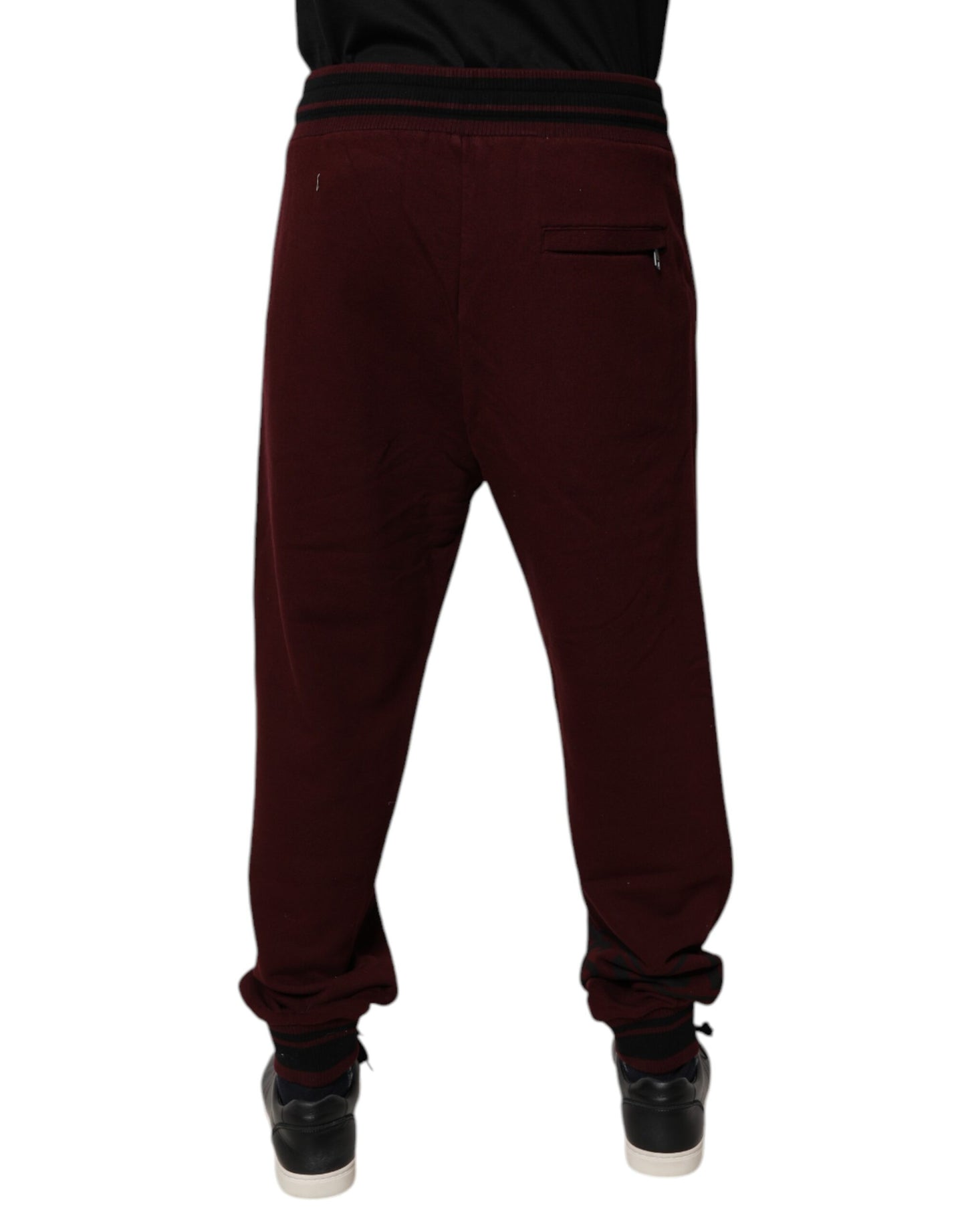 Dolce & Gabbana Bordeaux Cotton Jogger Men Sweatpants Pants
