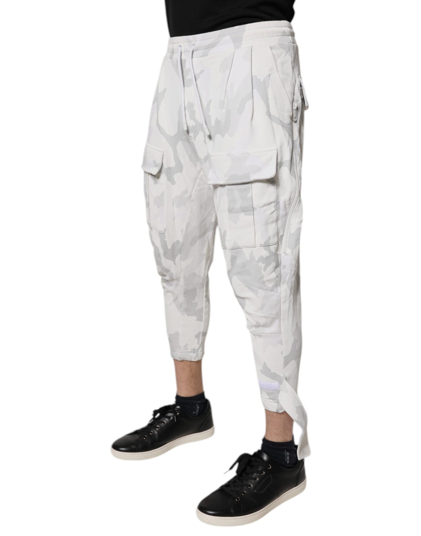 Dolce & Gabbana White Camouflage Cargo Jogger Sweatpants Pants