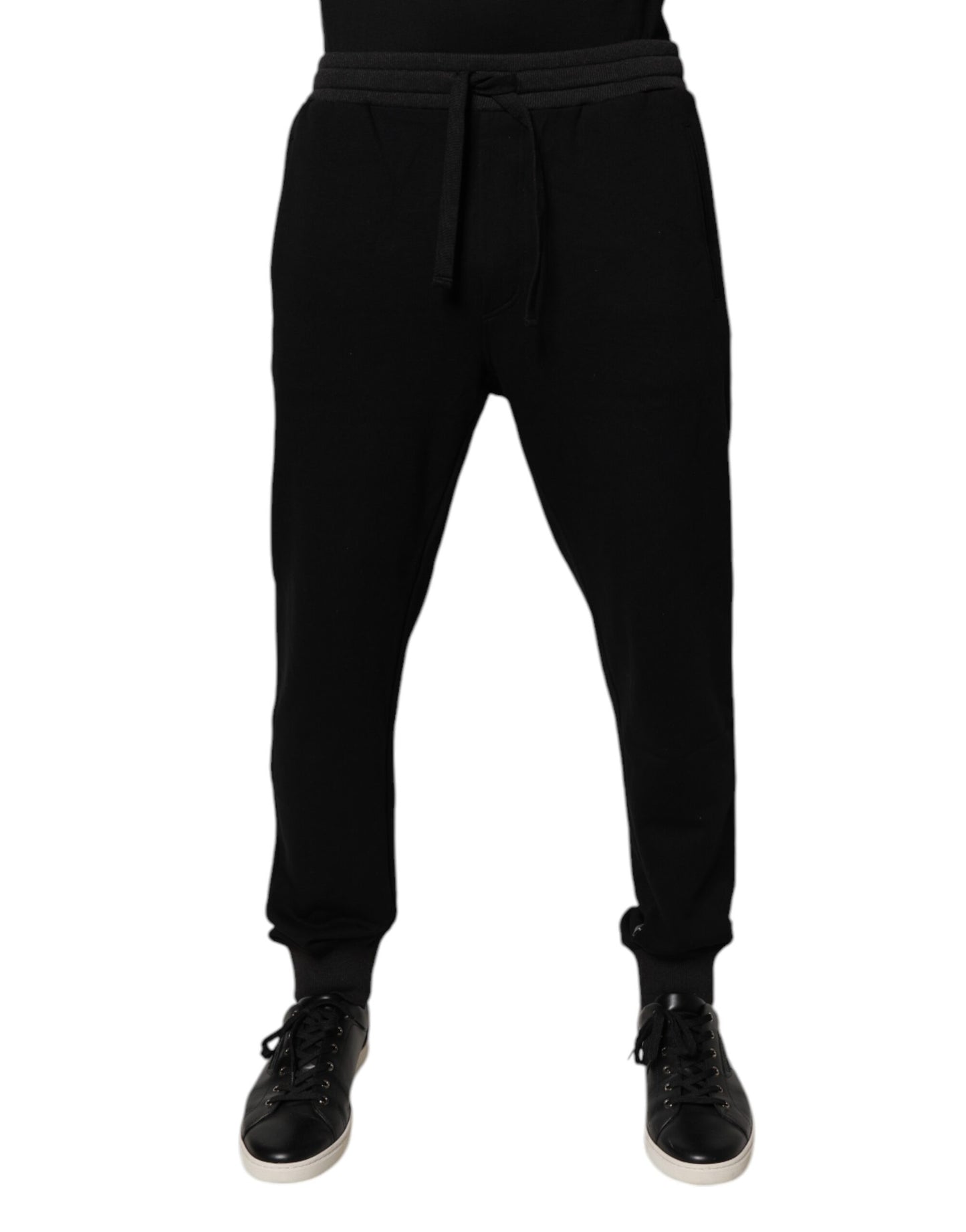 Dolce & Gabbana Black Logo Men Jogger Cotton Sweatpants Pants