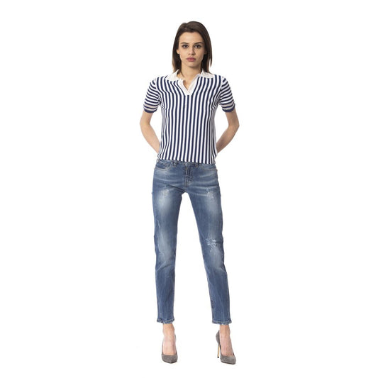 Frankie Morello Blue Other Fibres Jeans Denim