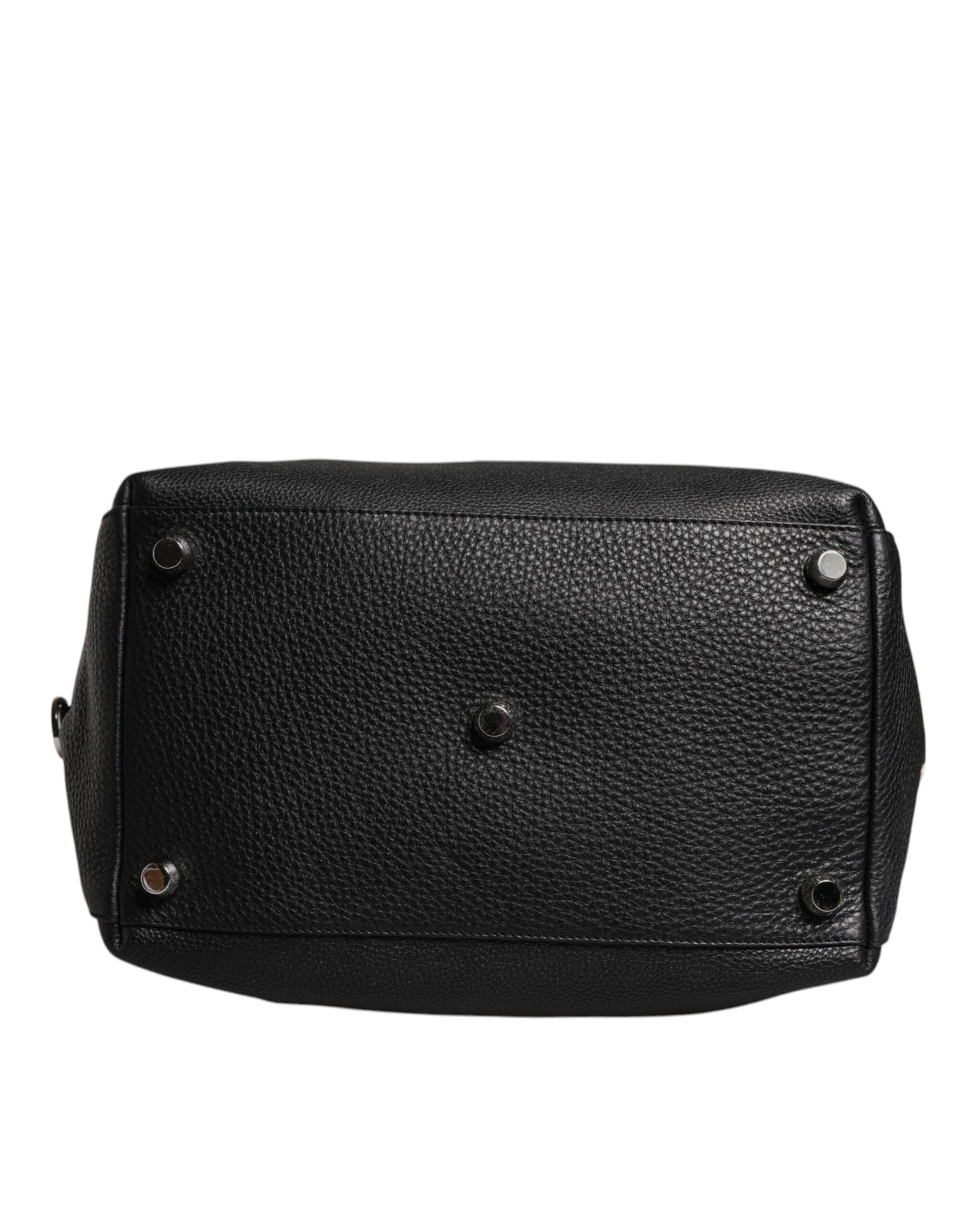 Dolce & Gabbana Black Calfskin Leather Hand Shoulder Duffle Bag