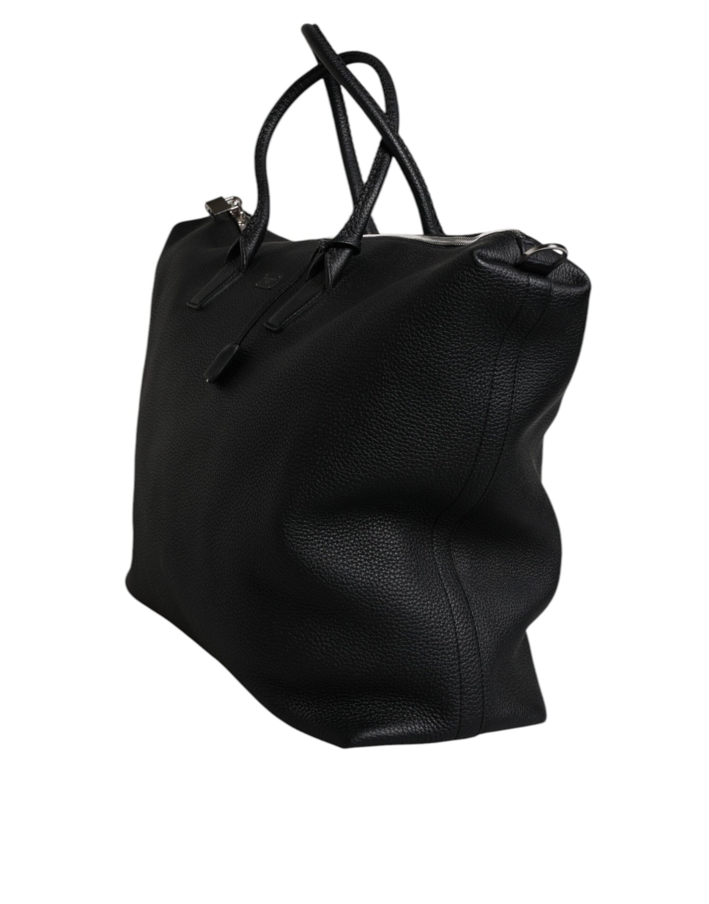 Dolce & Gabbana Black Calfskin Leather Hand Shoulder Duffle Bag