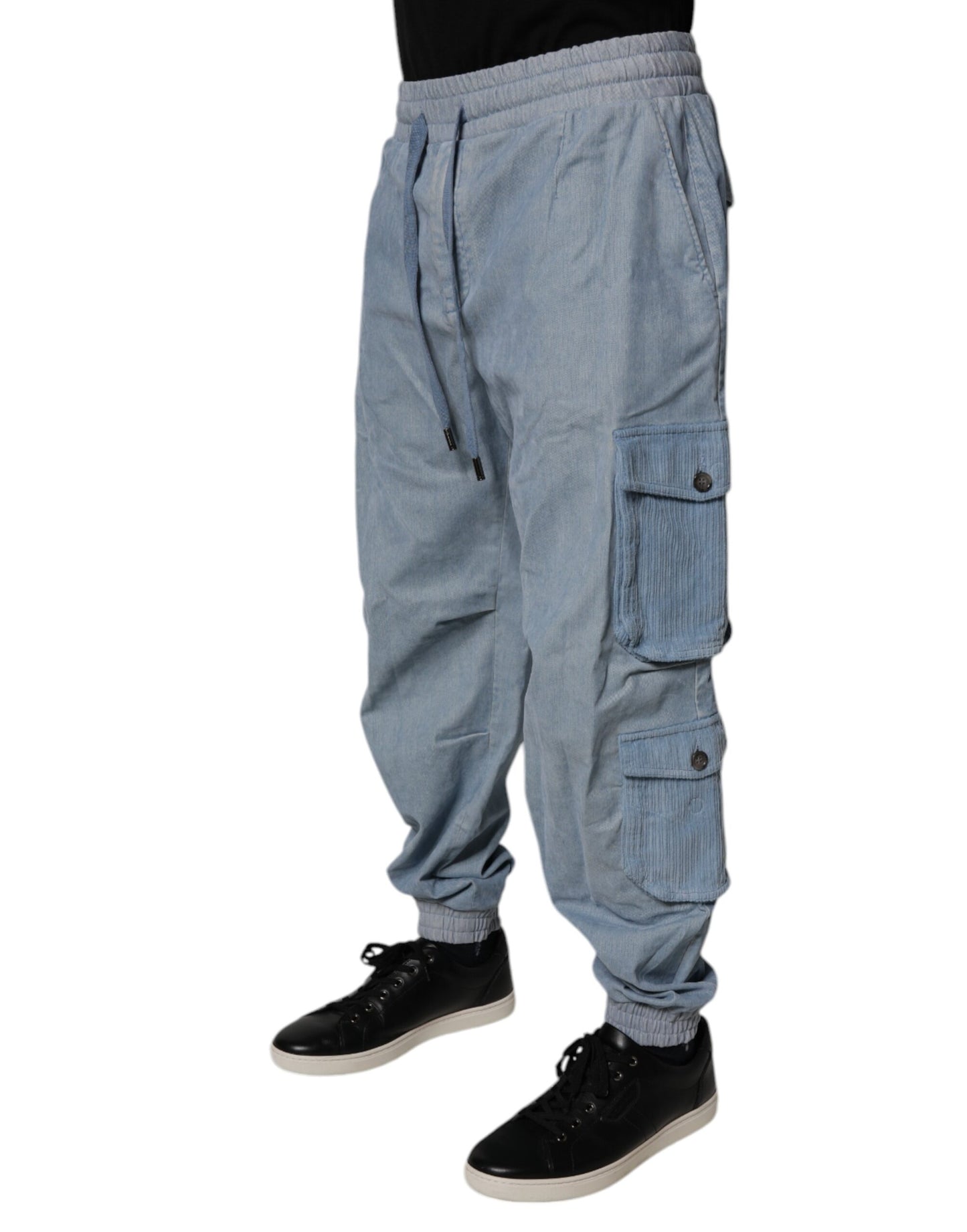 Dolce & Gabbana Light Blue Cotton Jogger Cargo Men Denim Pants
