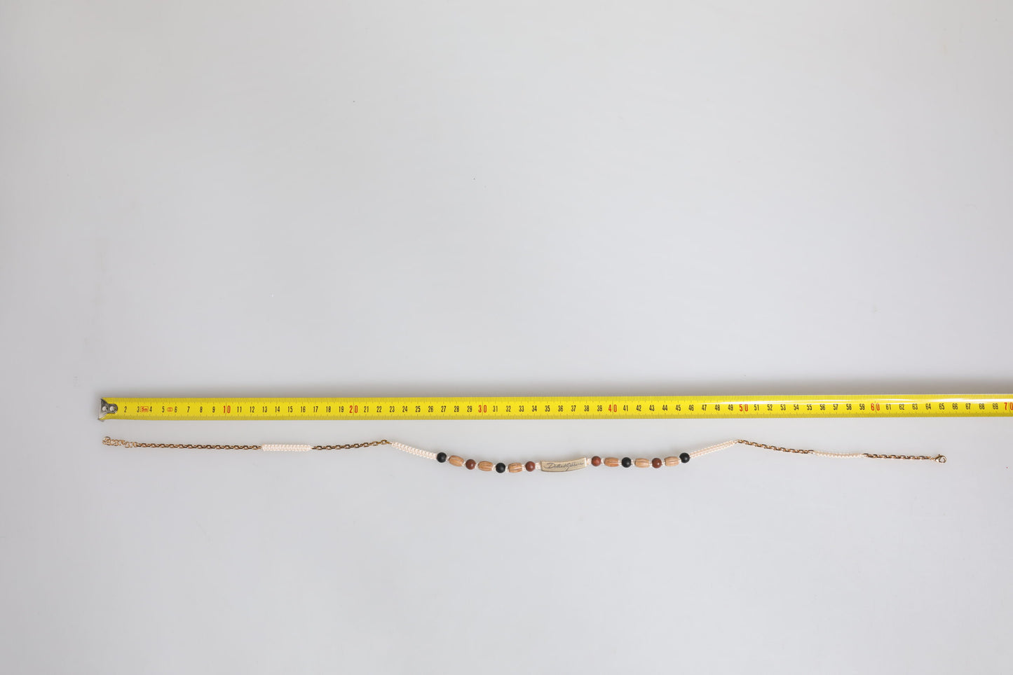 Dolce & Gabbana Black Gold Wooden Beaded Logo Pendant Necklace