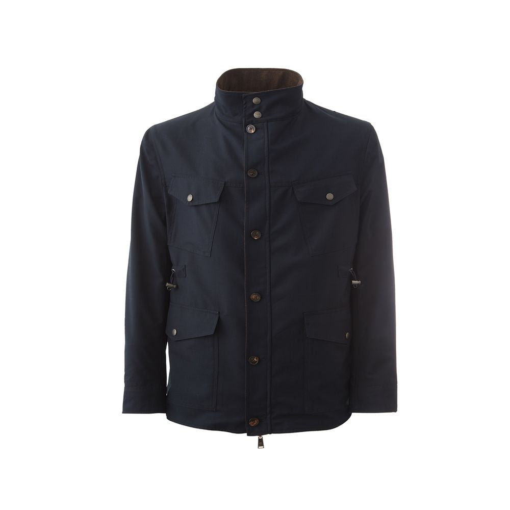 Lardini Blue Wool Coat
