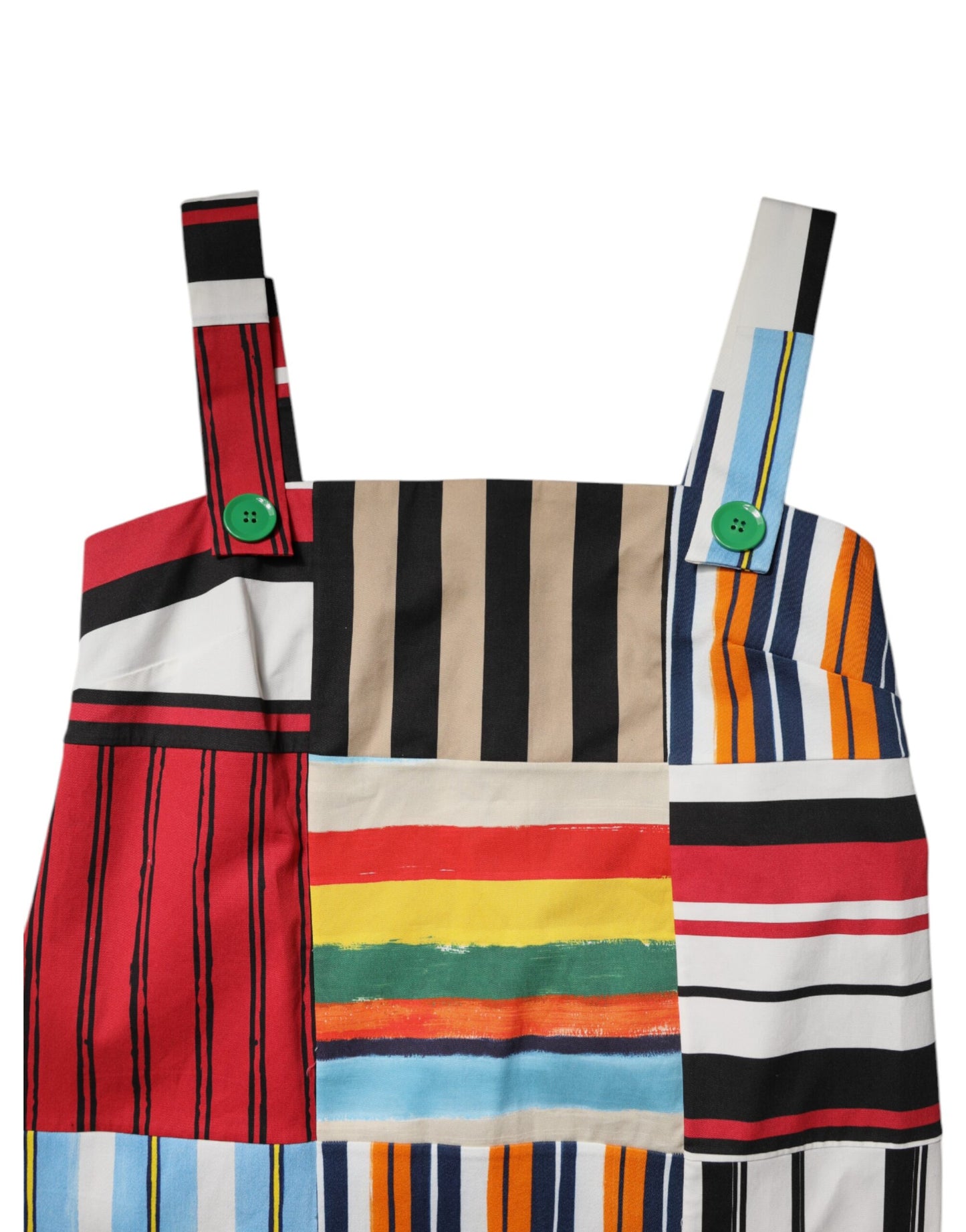 Dolce & Gabbana Multicolor Cotton Stripe Sleeveless Dress