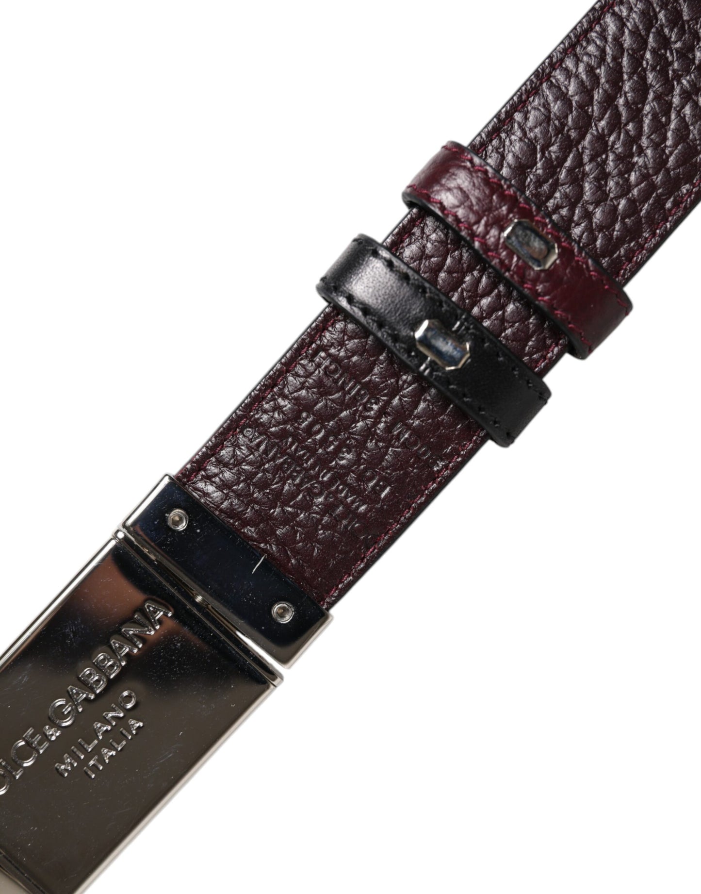 Dolce & Gabbana Black Brown Leather Metal Buckle Reversible Belt