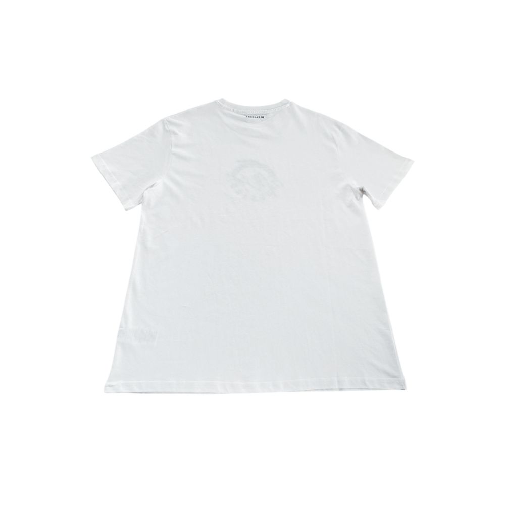 Trussardi Beachwear White Cotton T-Shirt