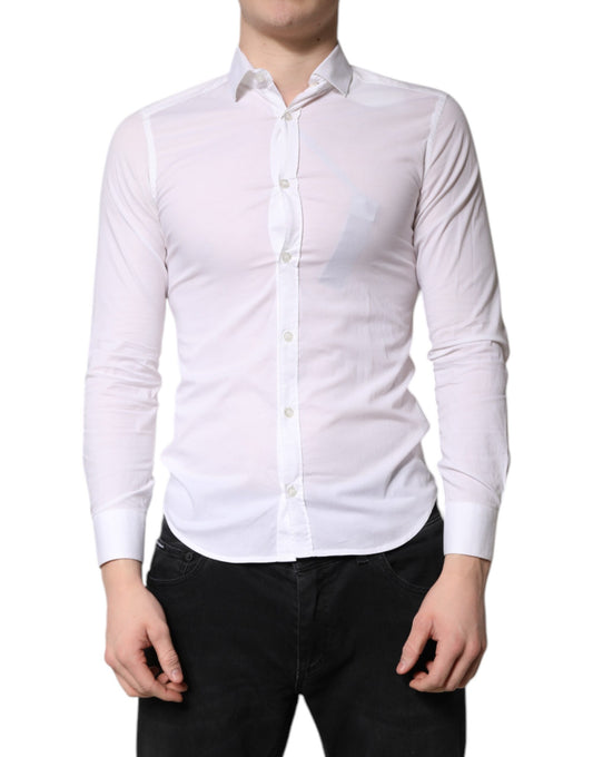 Daniele Alessandrini White Cotton Dress Formal Shirt