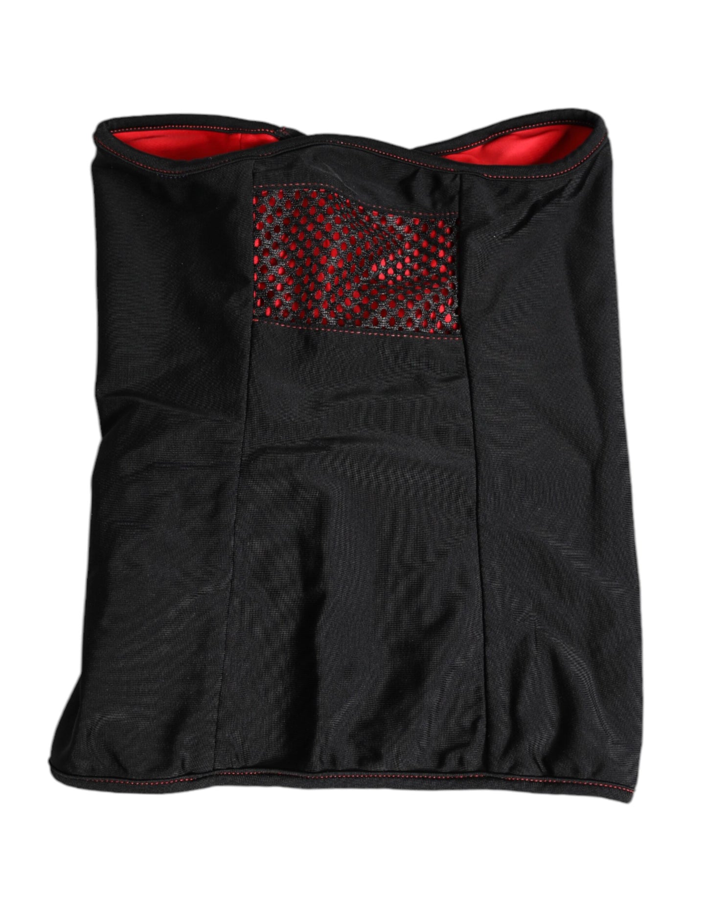 Dolce & Gabbana Black Nylon Knitted Neck Warmer Balaclava Scarf