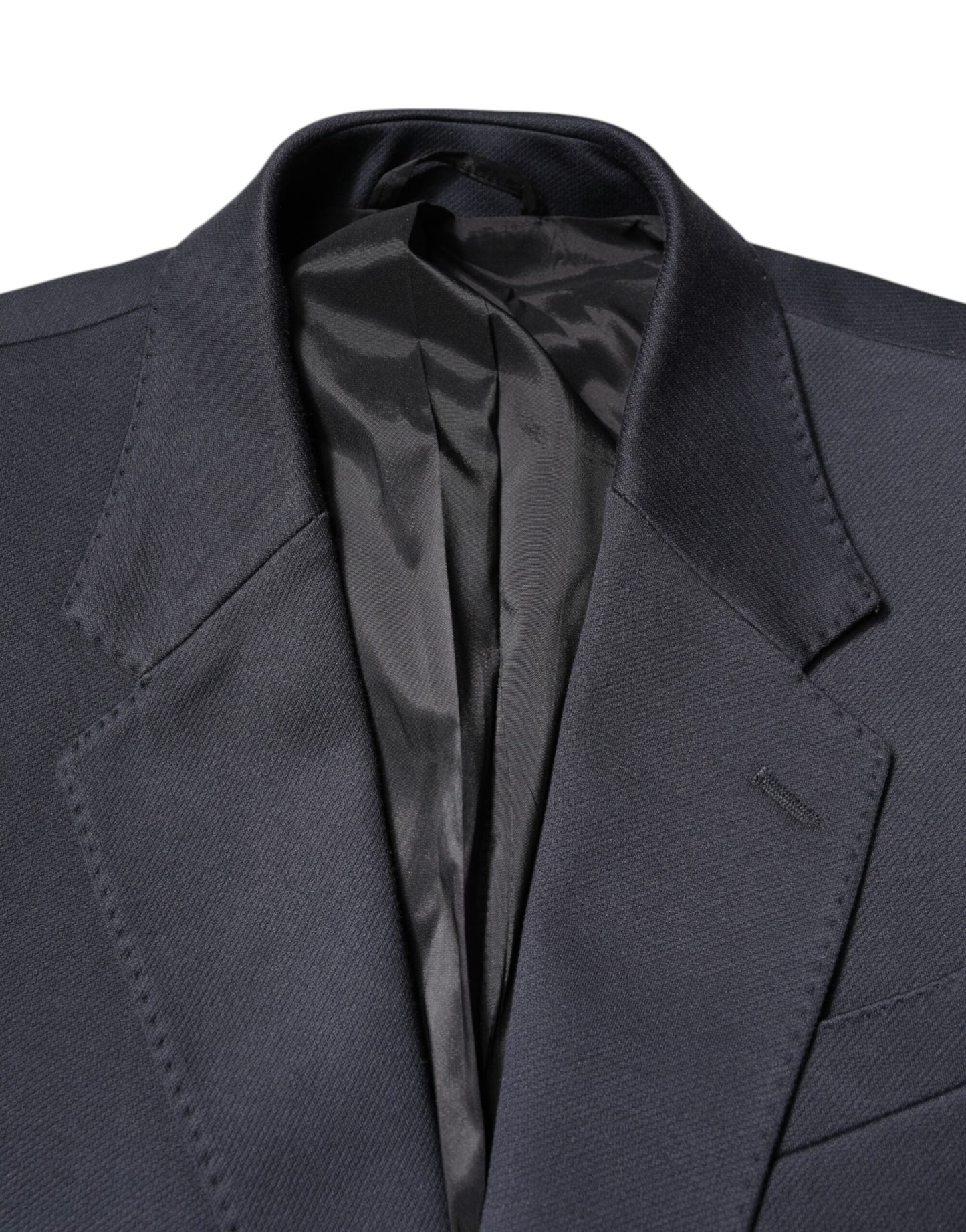 Dolce & Gabbana Dark Blue Cotton Men Jacket Coat Suit Blazer