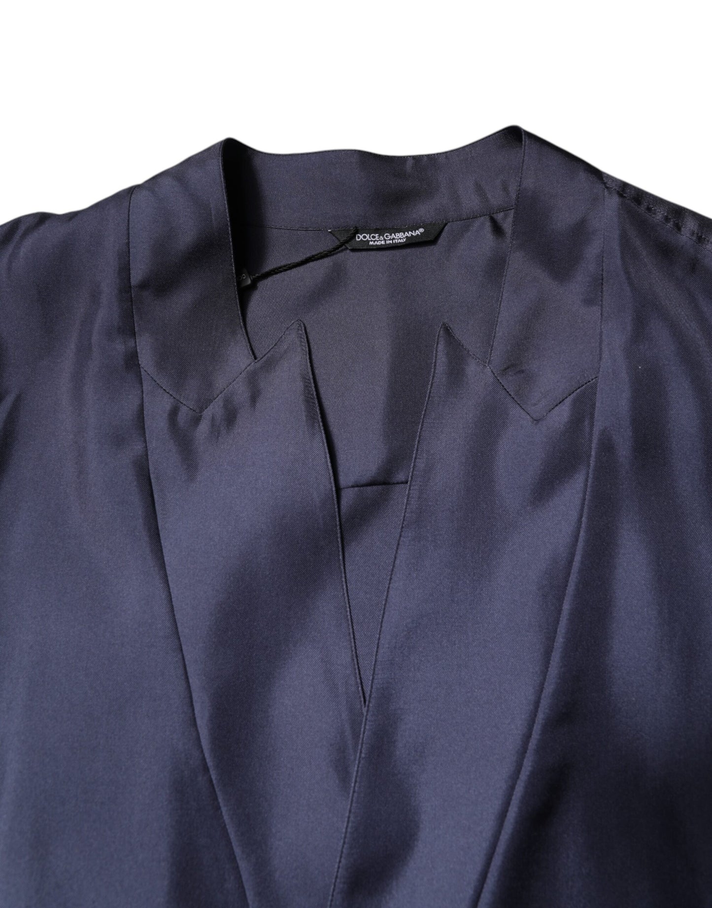 Dolce & Gabbana Dark Blue Silk Double Breasted Shirt
