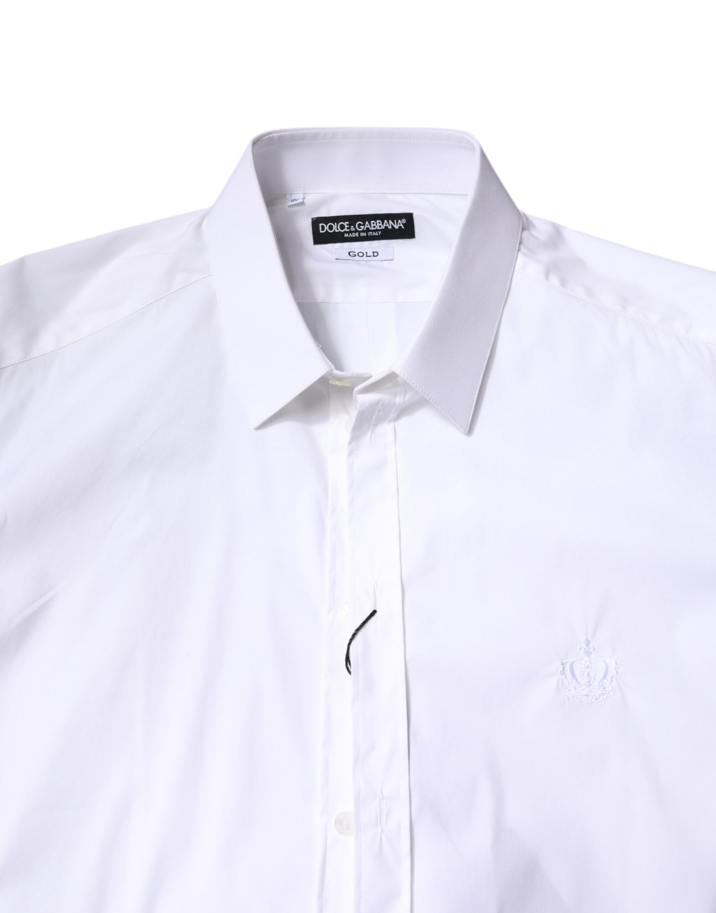 Dolce & Gabbana White Cotton GOLD Men Dress Formal Shirt