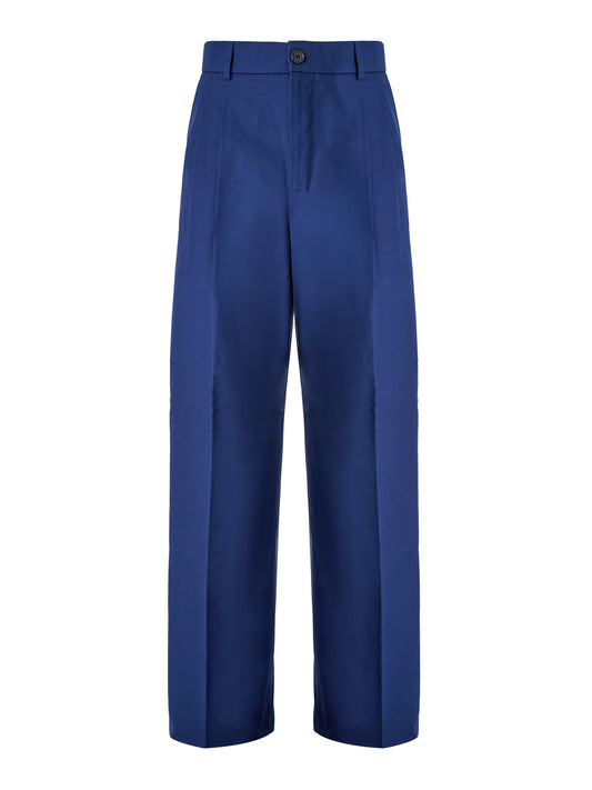 Gucci Blue Classic Cotton Pants
