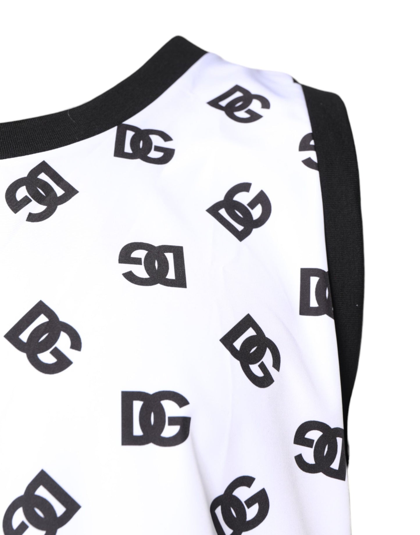 Dolce & Gabbana White Polyester Sleeveless DG Logo T-shirt