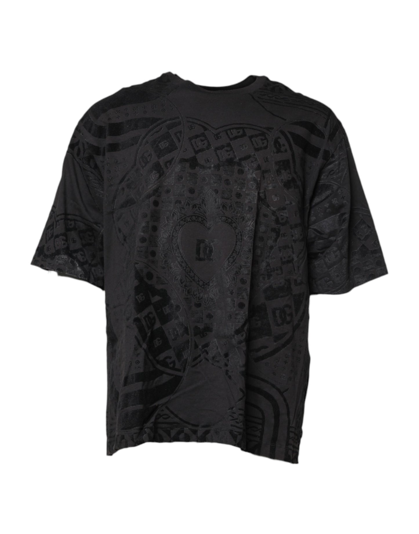 Dolce & Gabbana Black Cotton Bandana Logo Crew Neck T-shirt